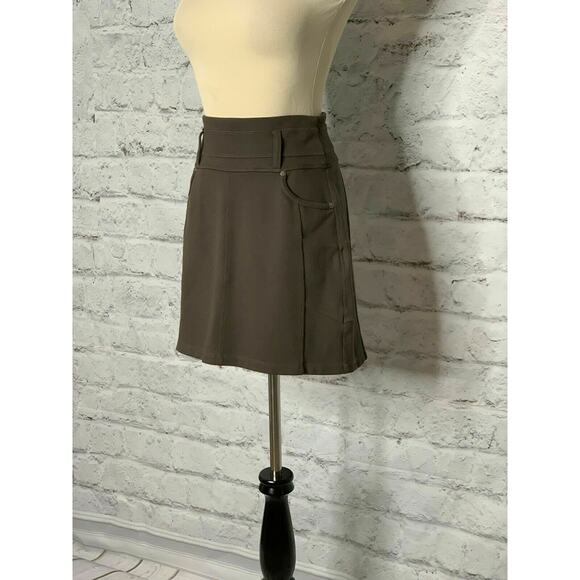 Athleta Dark Green High Waist Pull-On Stretch Mini Skirt Size XXS - Picture 7 of 12